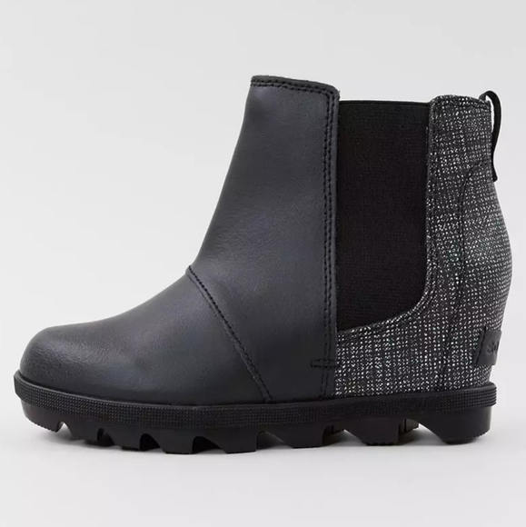 Sorel Other - Sorel Girls Joan Of Arctic Leather Boots Size 3 Wedge Black Winter Rain Boots